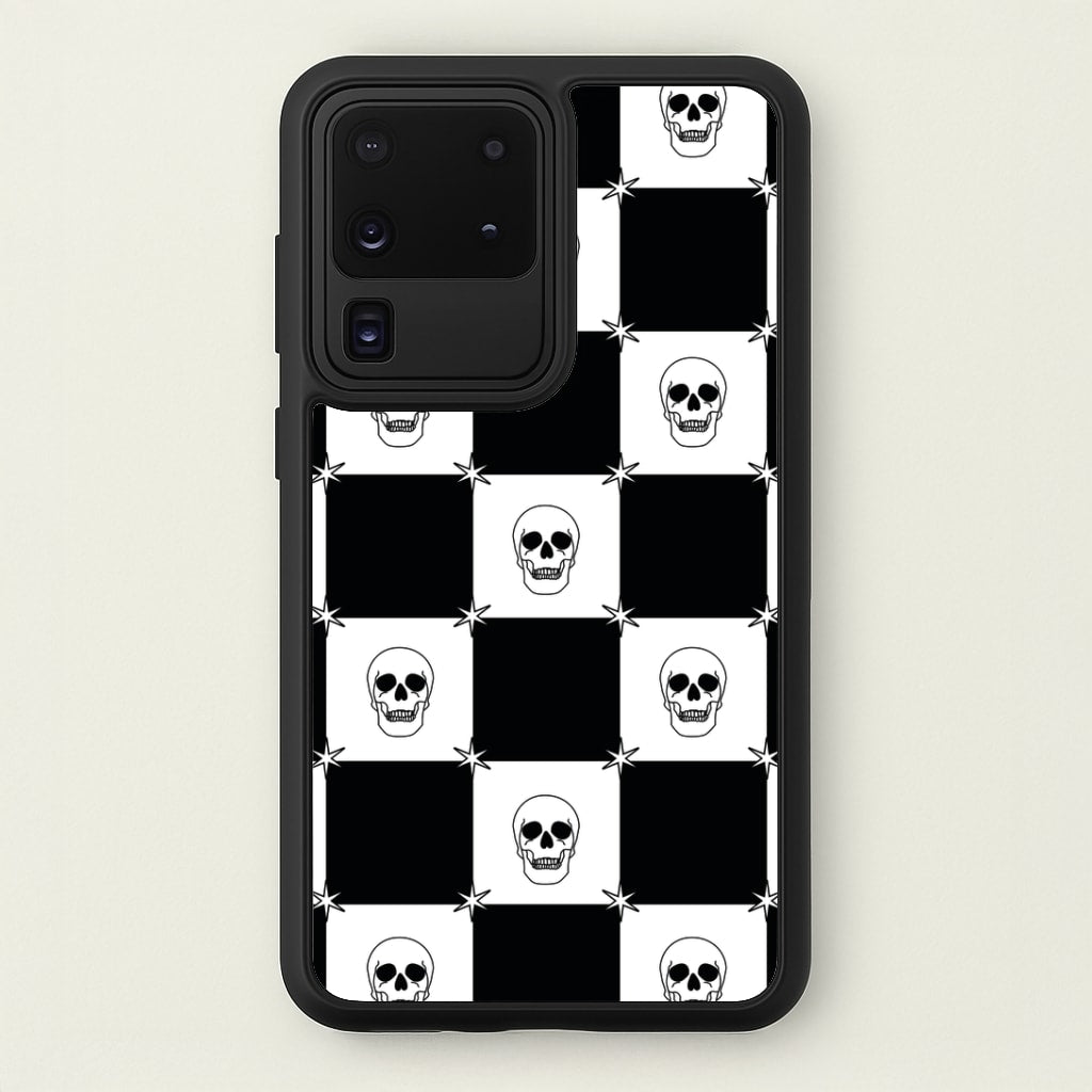 Checkered Skulls Pattern Galaxy S20 Ultra Case