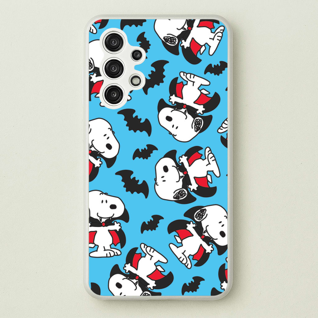Cartoon Beagle Vampire And Bats Pattern Galaxy A13 Case