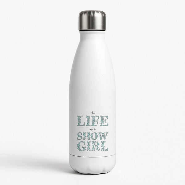 TLOAS Bedazzled Writing White Water Bottle