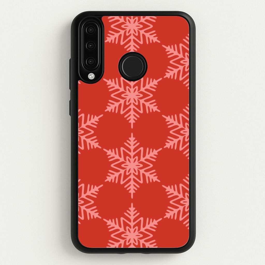 Red Giant Snowflakes Christmas Pattern Huawei P30 Lite Case