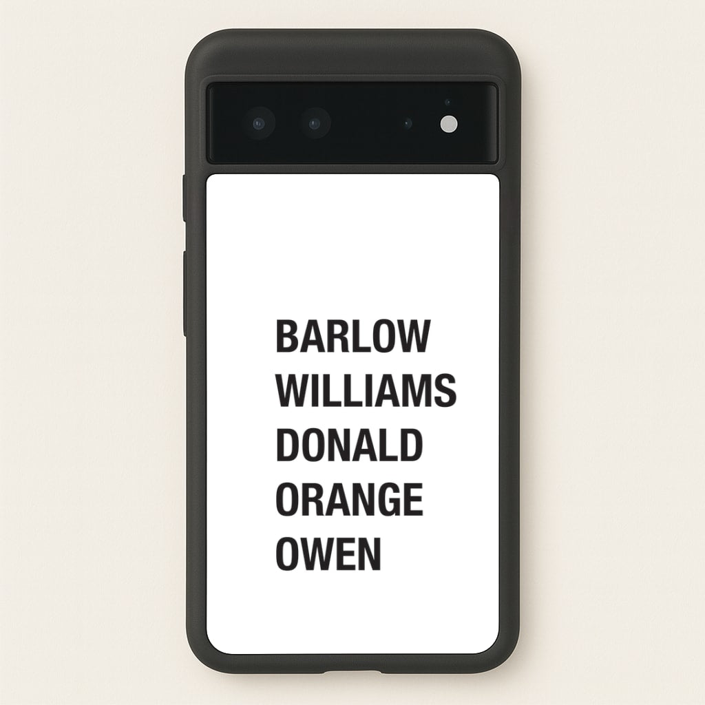 Take Band Members Names Google Pixel 6 Case