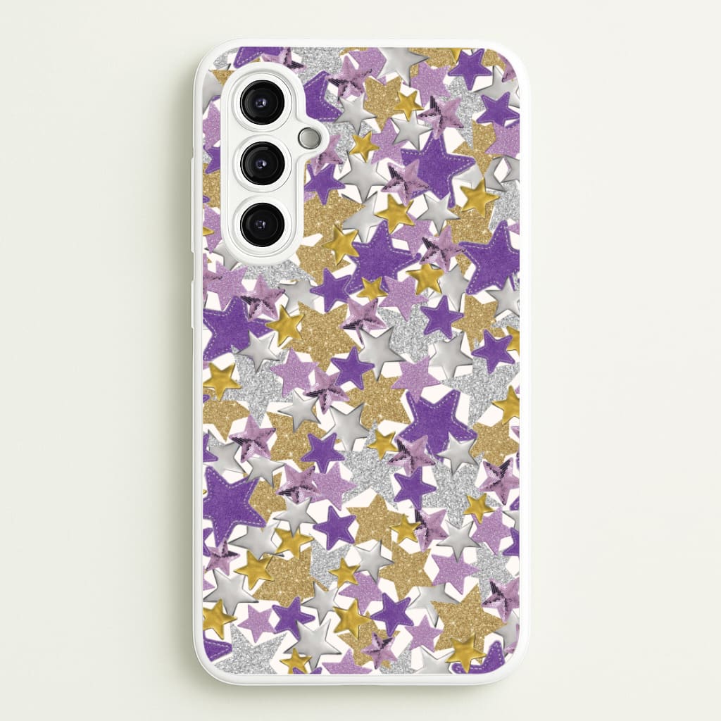 Mauve Stars Collage Galaxy A14 Case