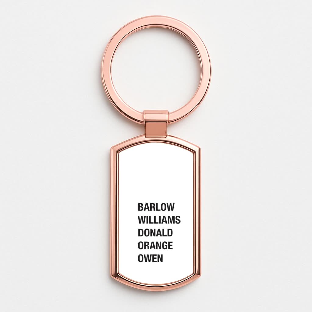 Take Band Members Names Rose Gold Keyring