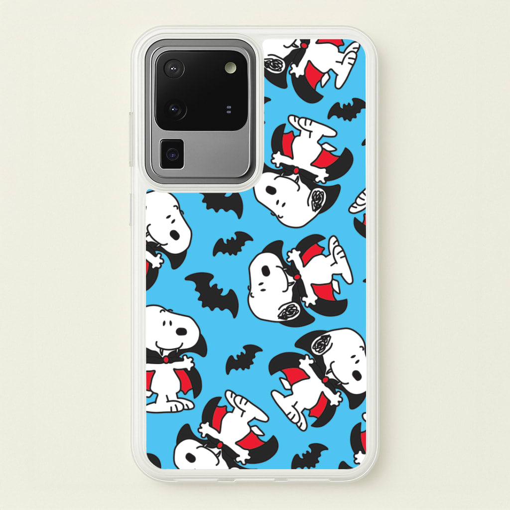 Cartoon Beagle Vampire And Bats Pattern Galaxy S20 Ultra Case
