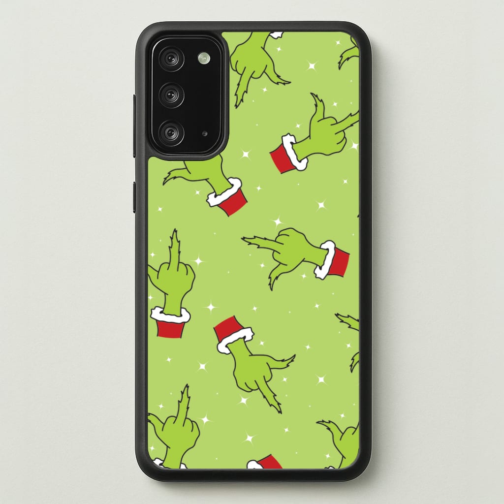 Green Middle Finger Christmas Pattern Galaxy Note 20 Case