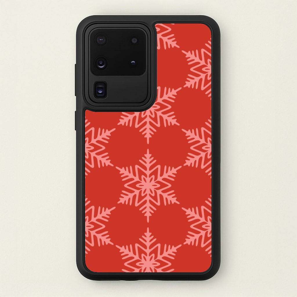 Red Giant Snowflakes Christmas Pattern Galaxy S20 Ultra Case