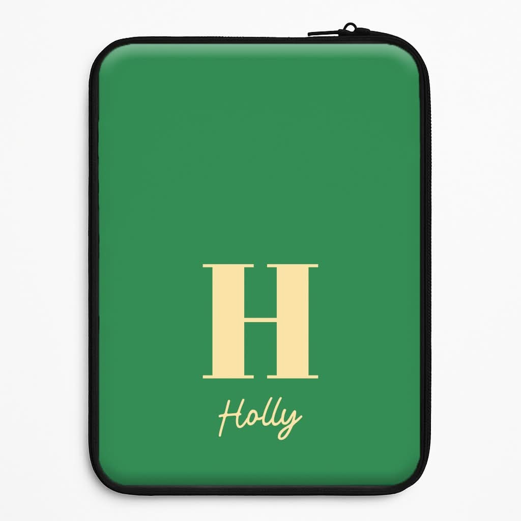 Dark Green Personalised Name Universal Laptop Sleeve