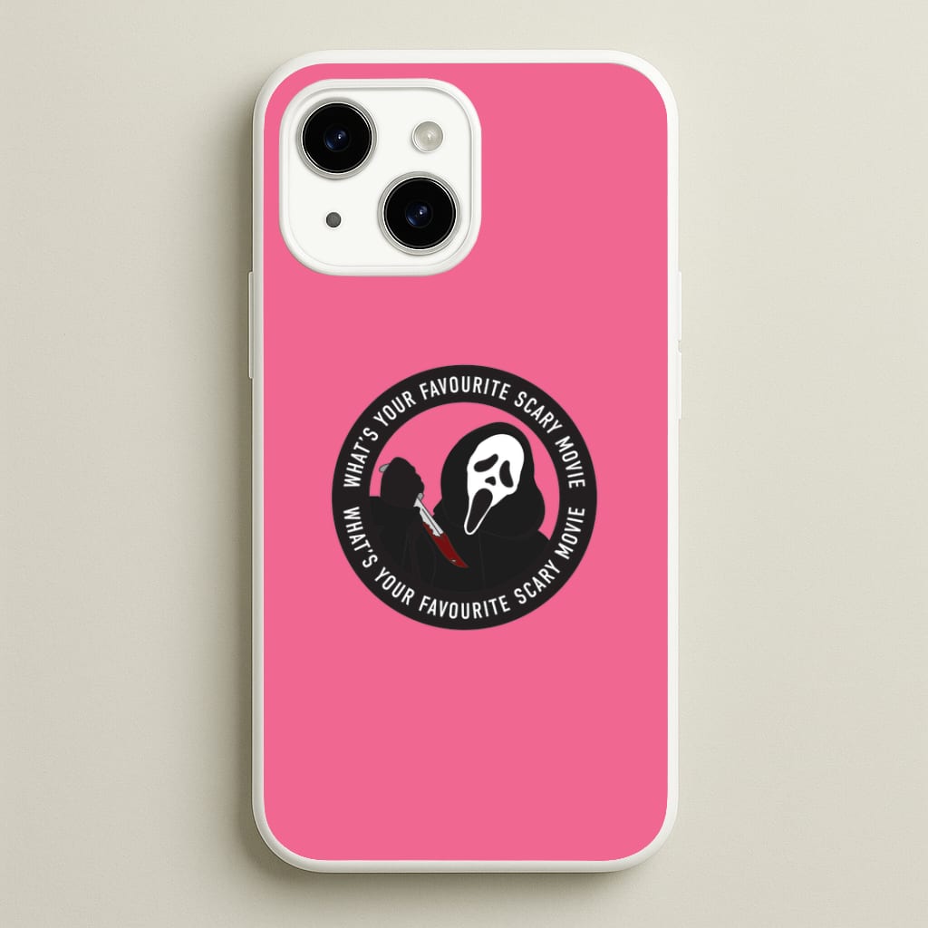 What's Your Favourite Scary Movie Badge iPhone 14 Case