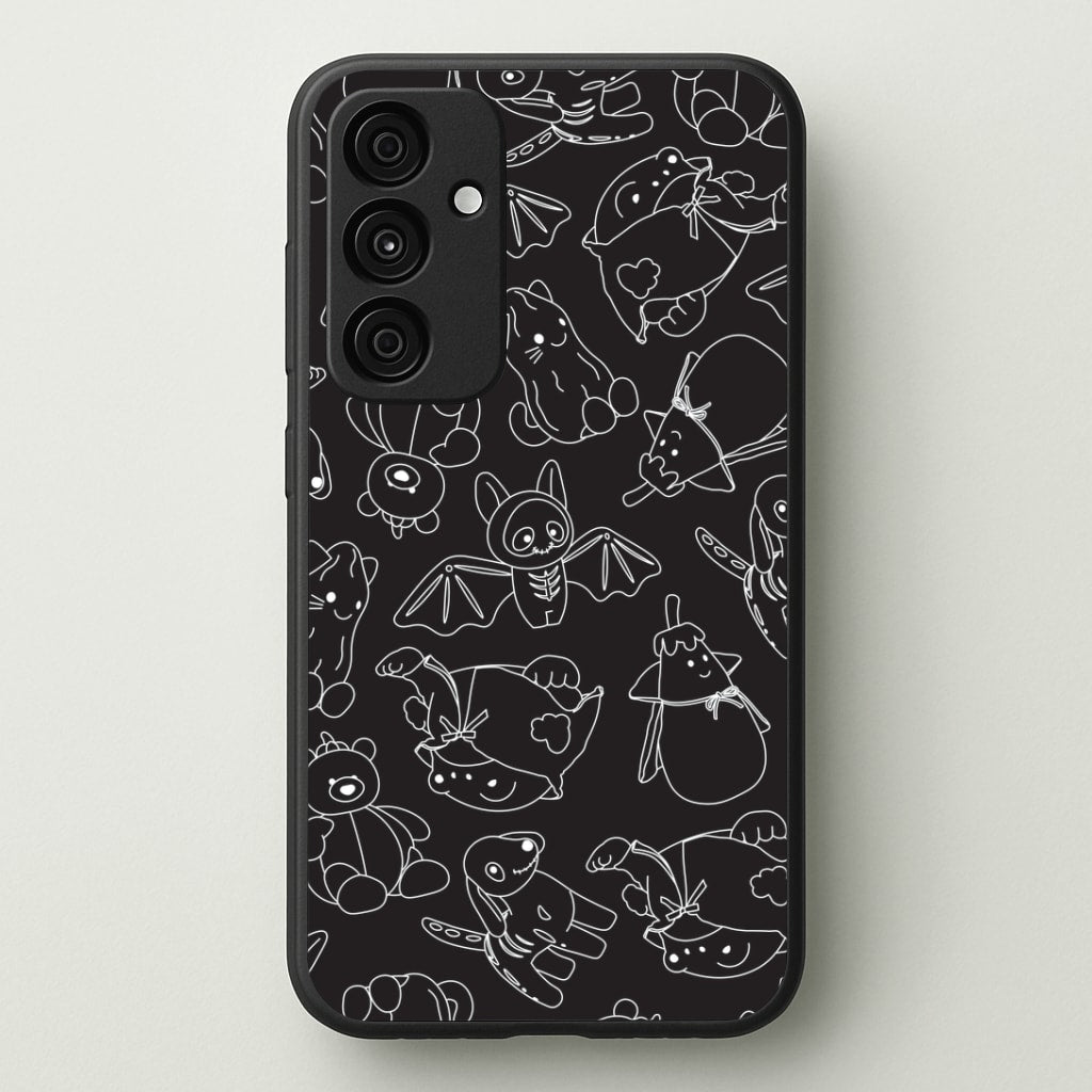 Halloween Plushies Pattern II - Halloween Galaxy A35 Case