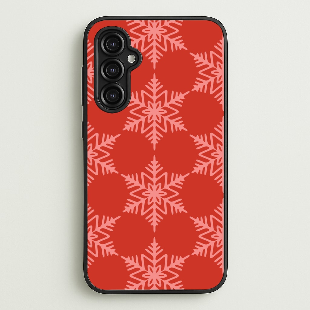 Red Giant Snowflakes Christmas Pattern Galaxy A14 Case