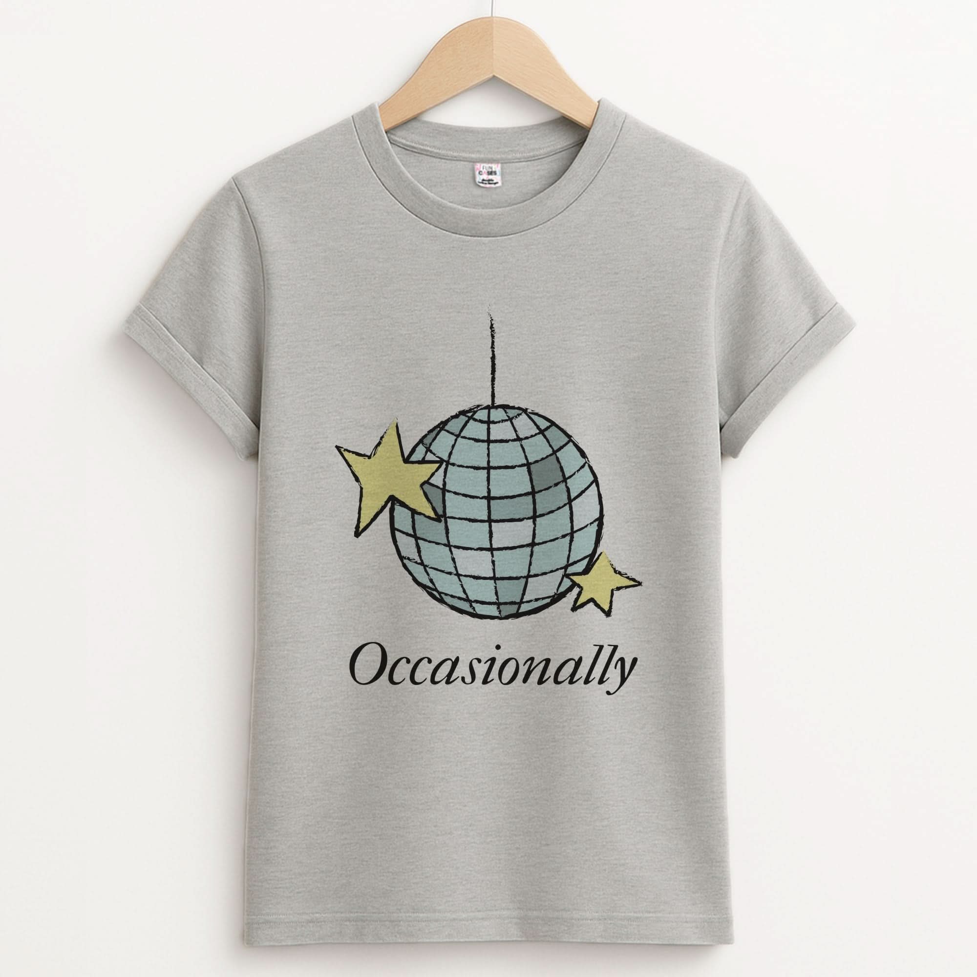 Ocasionally Discoball Unisex Grey T-Shirt
