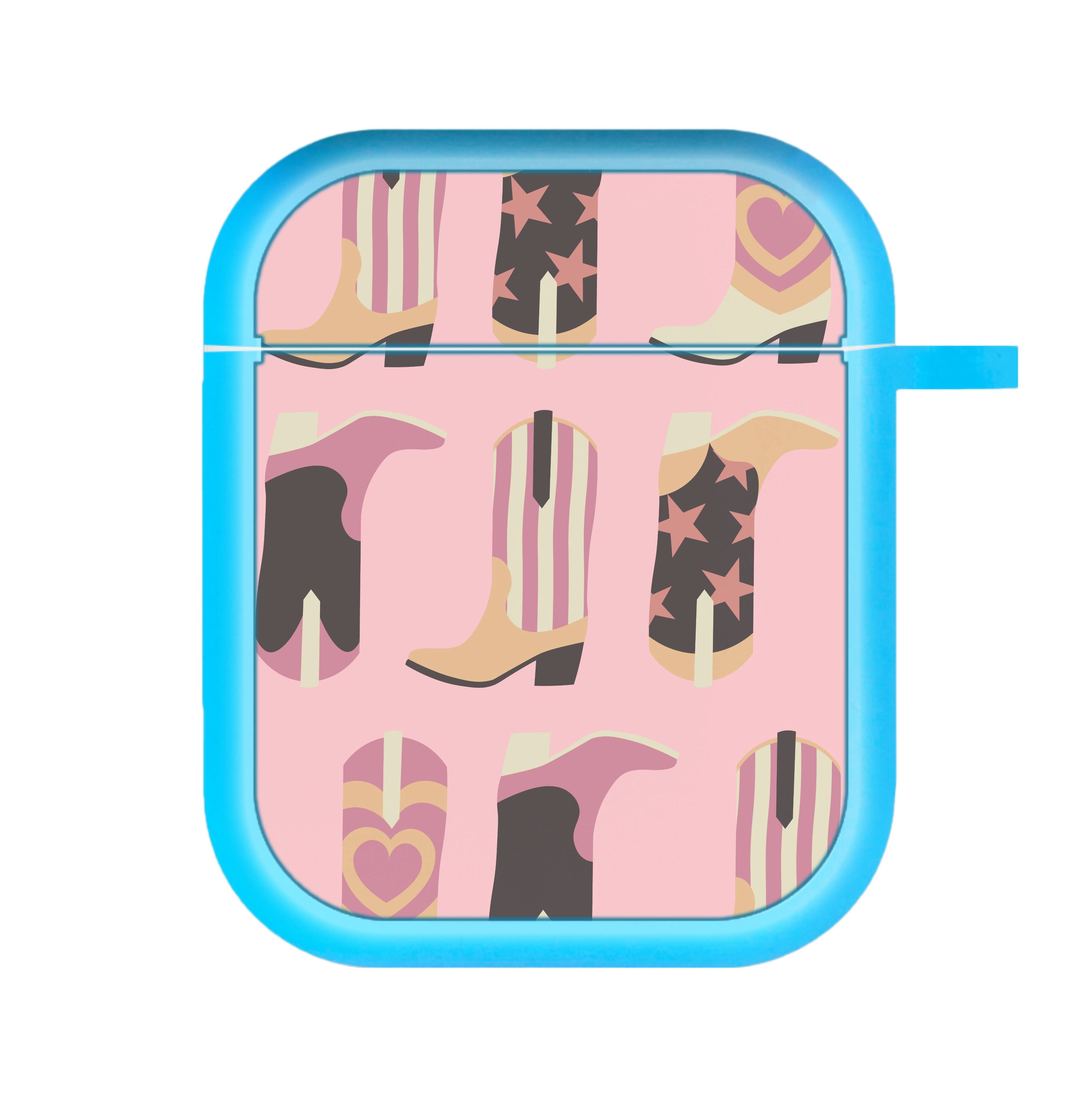 Dusty Pink Cowboy Boots Pattern AirPods Case