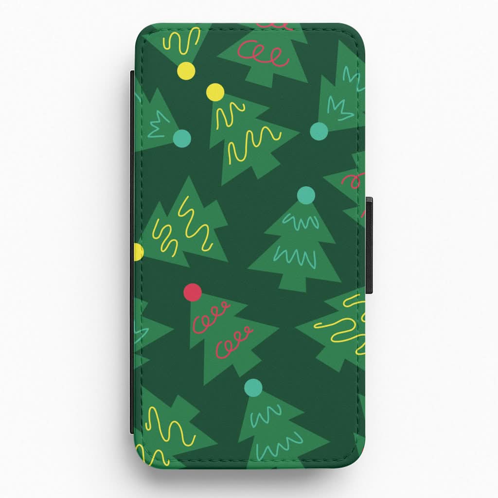 Abstract Christmas Trees Pattern Flip / Wallet Phone Case