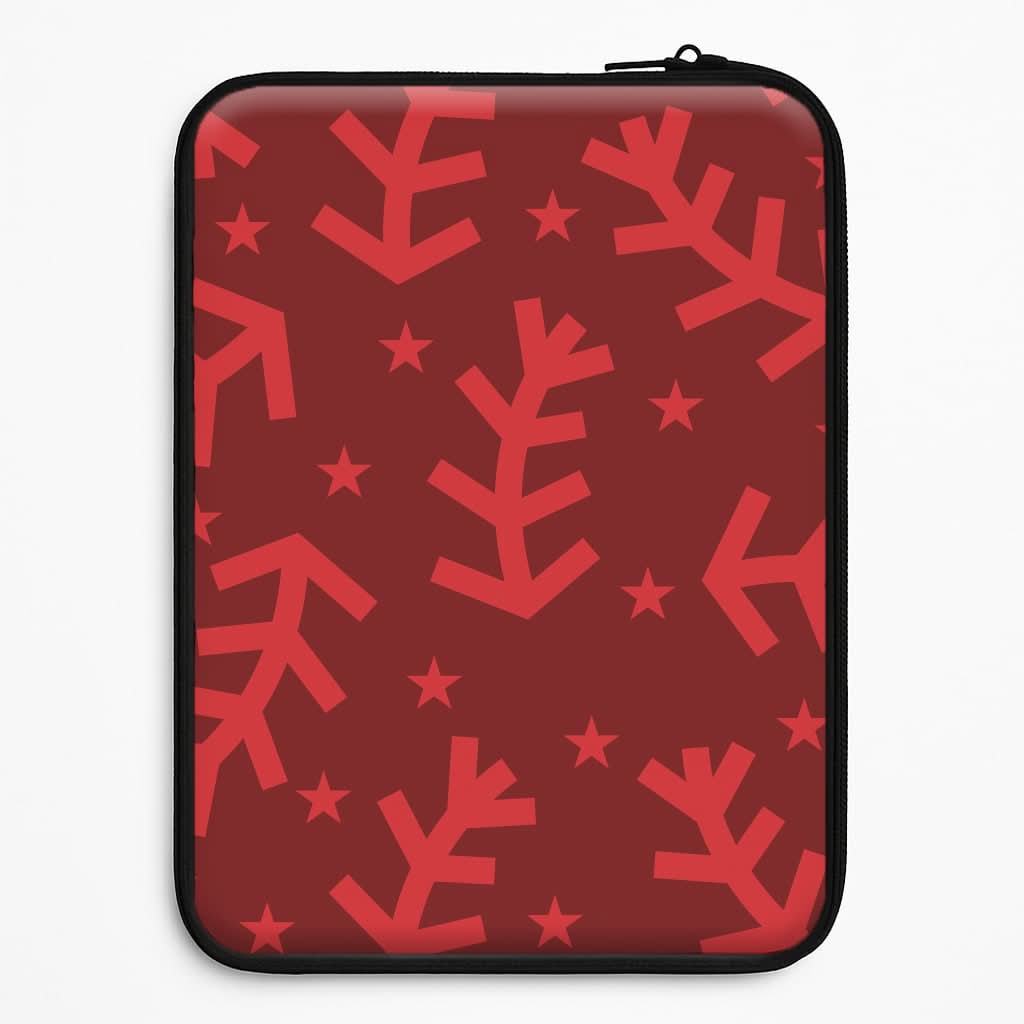 Abstract Ferns And Snowflakes Pattern Laptop Sleeve