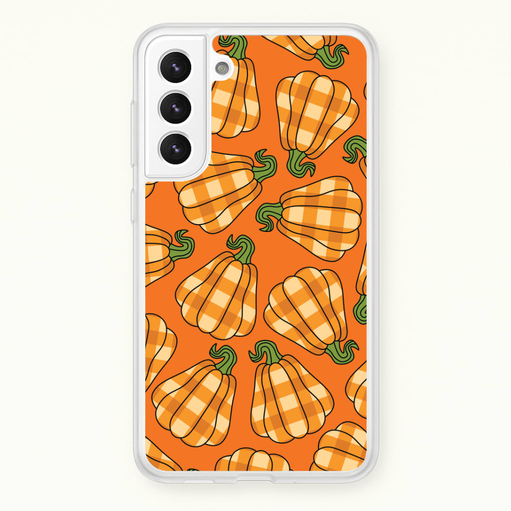 Tartan Pumpkins Pattern Galaxy S22 Plus Case