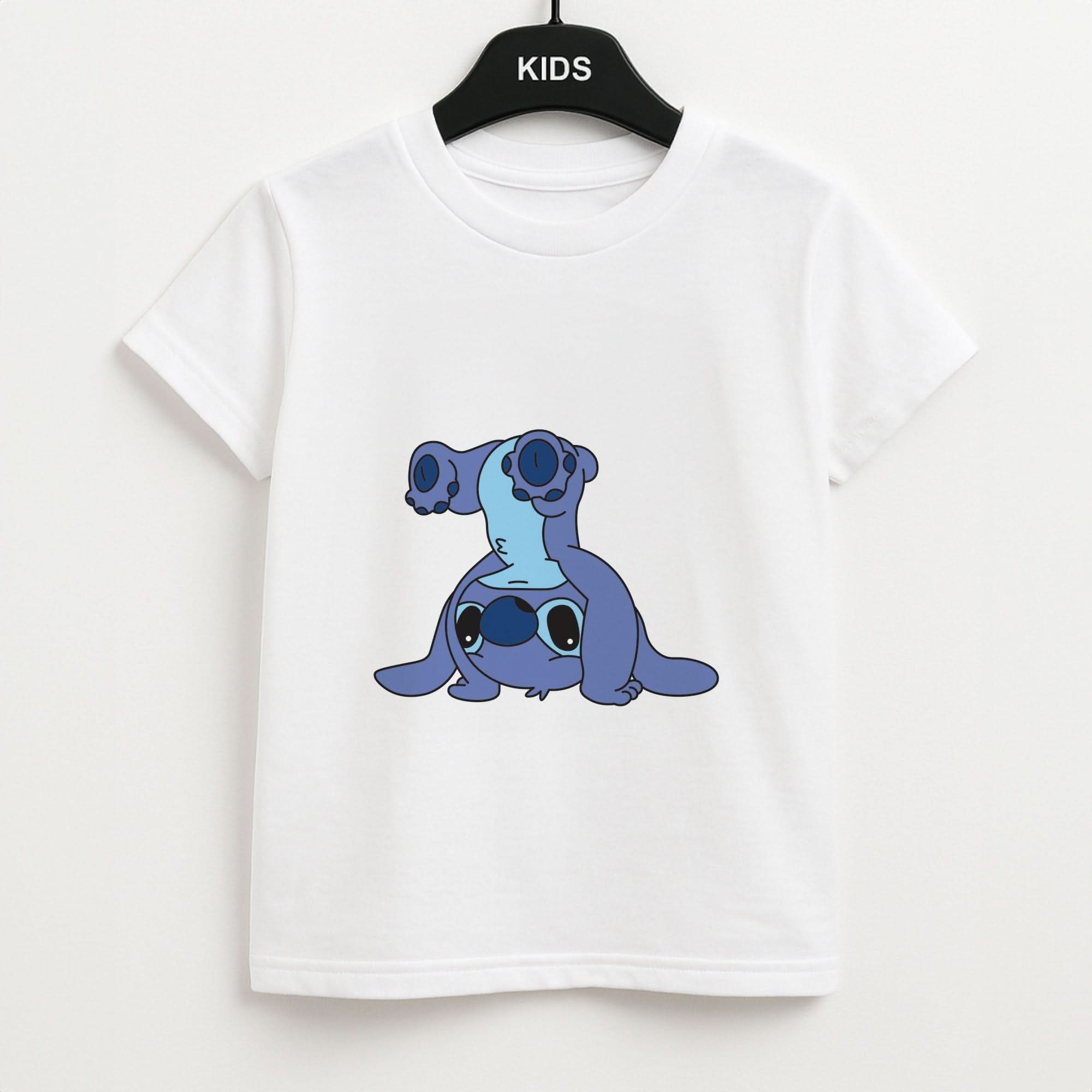 Cute Blue Alien Handstand Kids Unisex T-Shirt
