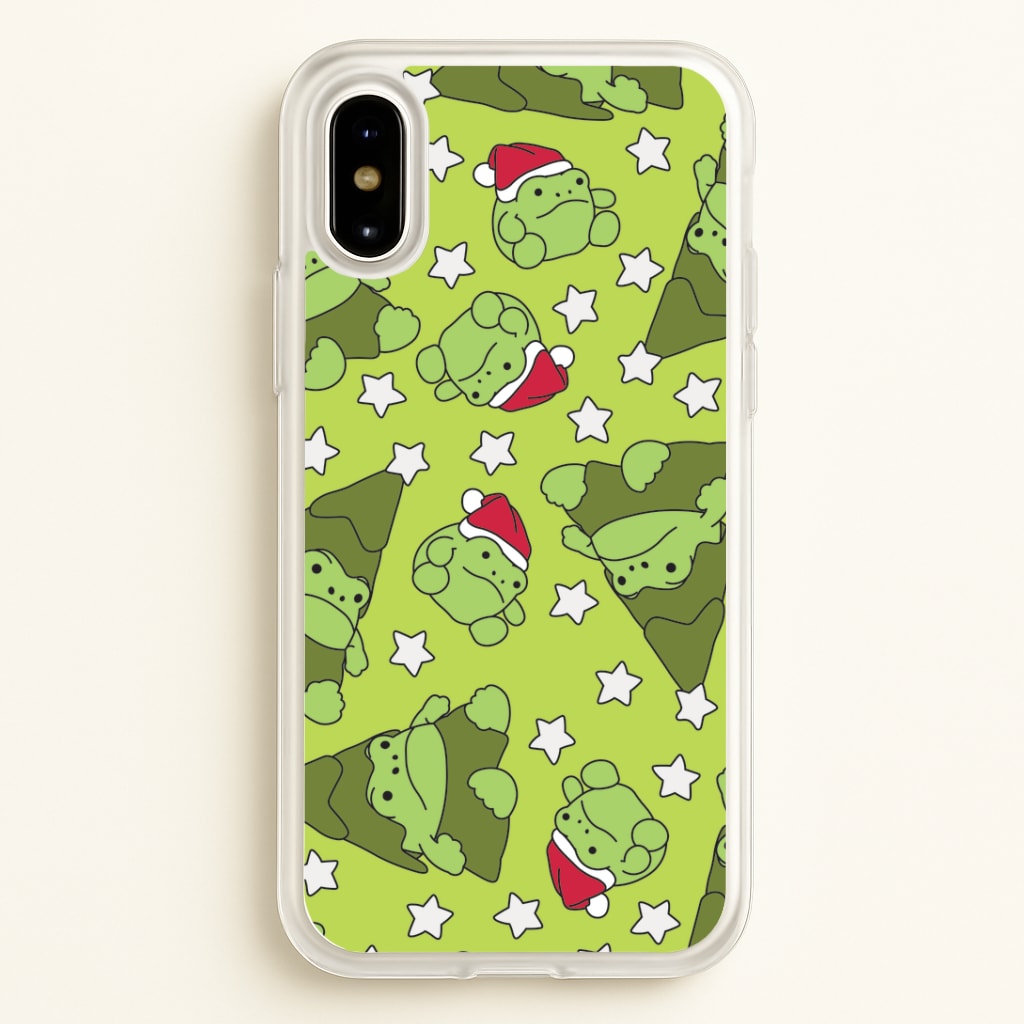 Christmas Frogs And Stars Plush Pattern iPhone X / XS Case