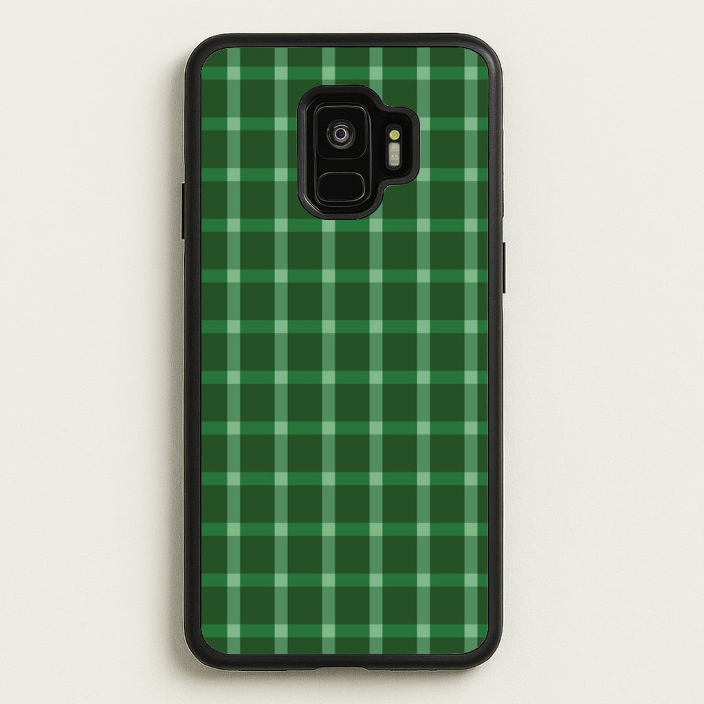 Dark Green Tartan Christmas Pattern Galaxy S9 Case