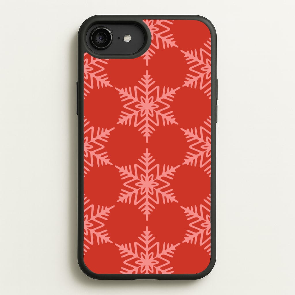 Red Giant Snowflakes Christmas Pattern iPhone 6 Plus / 7 Plus / 8 Plus Case