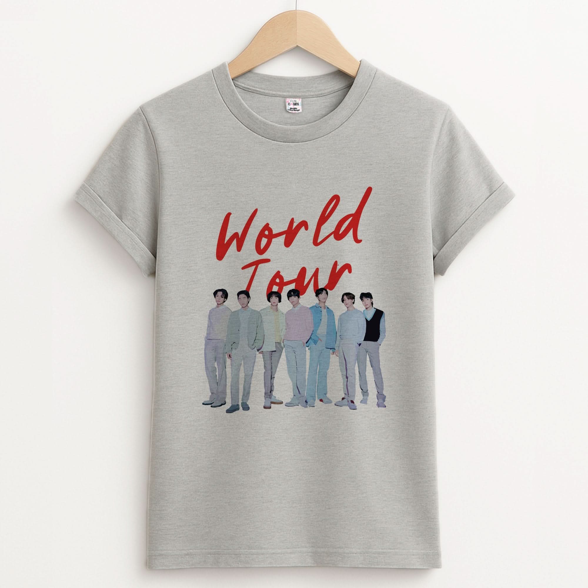 K-Pop Band Pastel Tour Unisex Grey T-Shirt