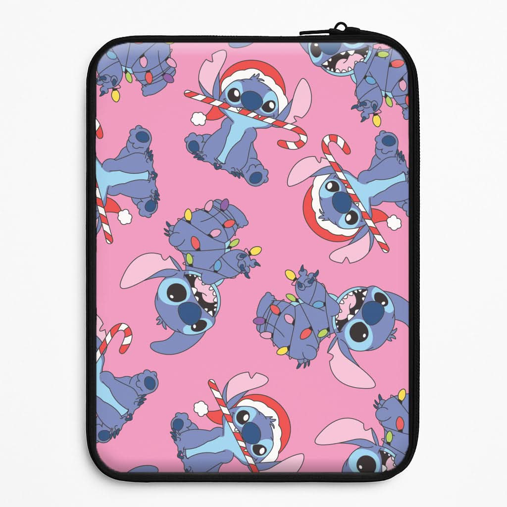 Christmas Cute Blue Alien Pattern Universal Laptop Sleeve