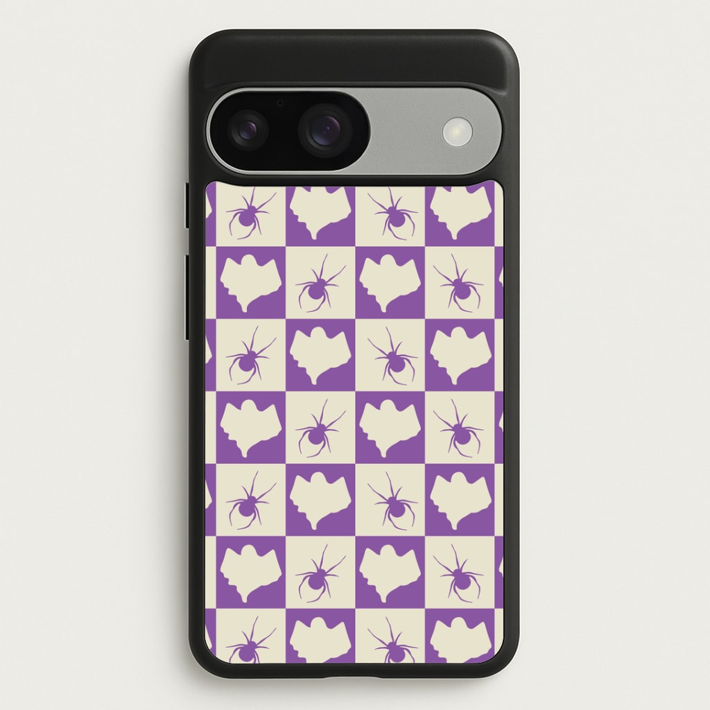 Spiders And Ghosts Checkered Pattern I Google Pixel 9 / 9 Pro Case