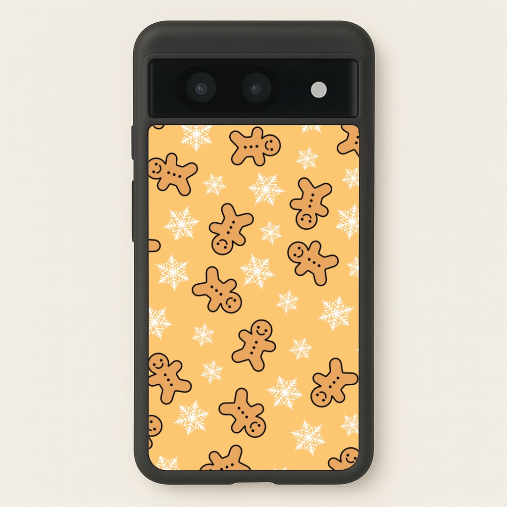 Cute Gingerbread And Snowflakes Pattern Google Pixel 8a Case