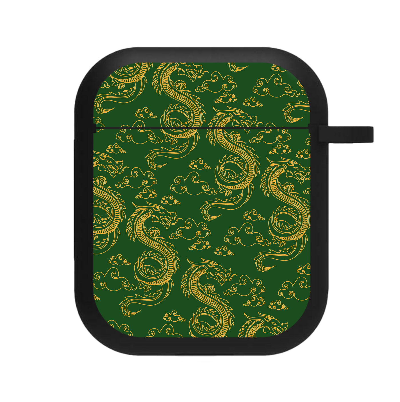 Green And Gold Dragon Pattern AirPods Case