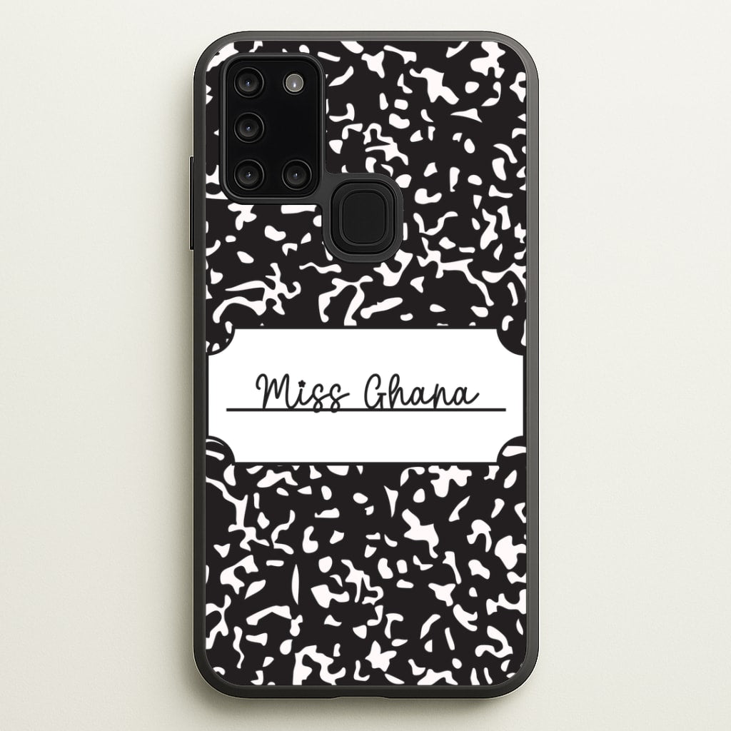 Personalised School Notebook Galaxy A21s Case
