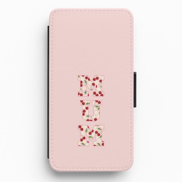 Floral Varsity Mum Flip / Wallet Phone Case