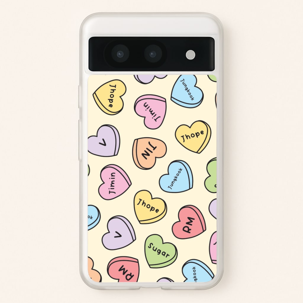 K-Pop Band Members Love Hearts Pattern Google Pixel 8a Case