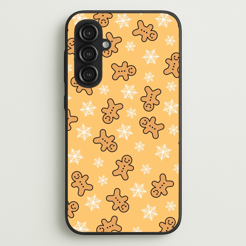 Cute Gingerbread And Snowflakes Pattern Galaxy S23FE Case