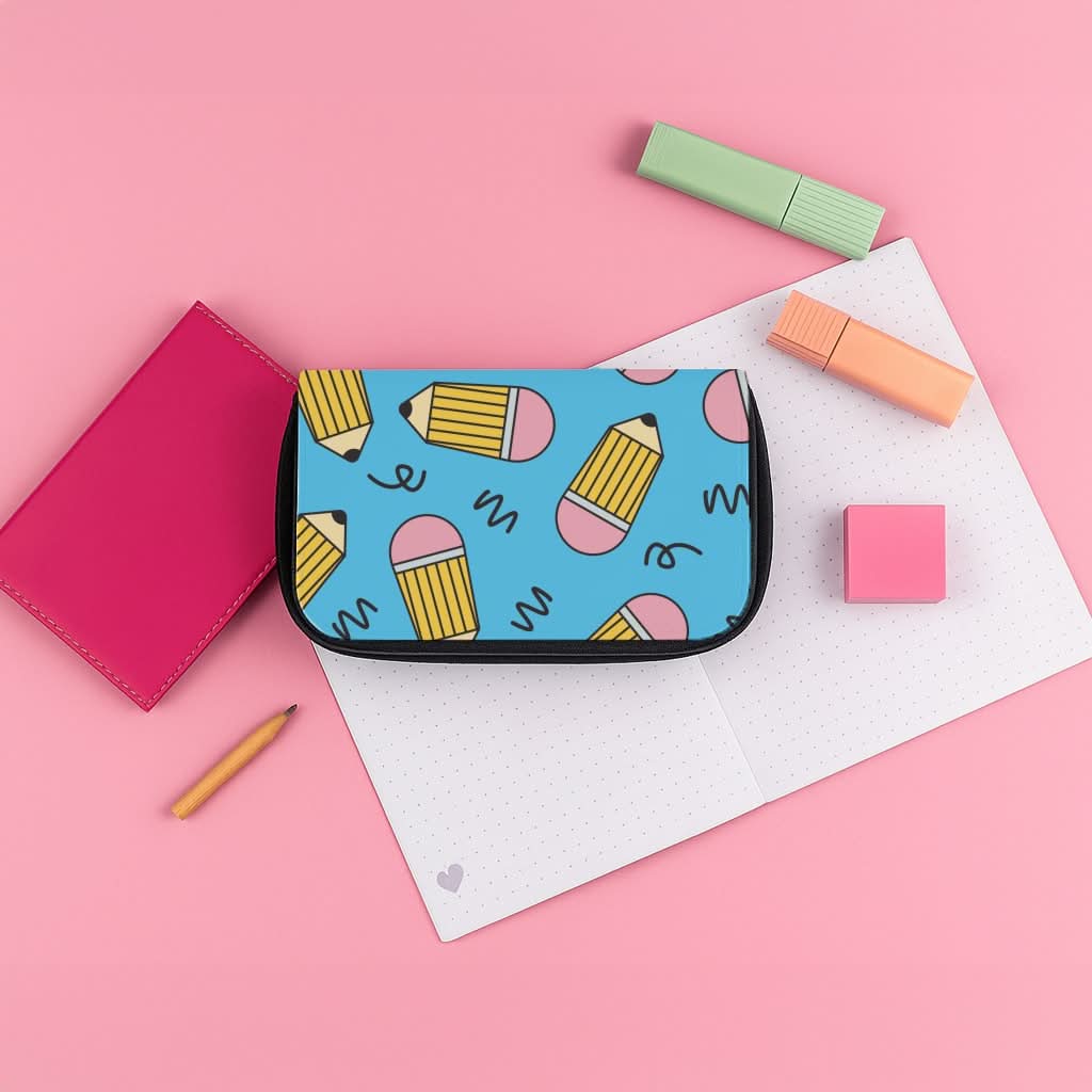 Pencils And Scribbles Pattern Pencil Case