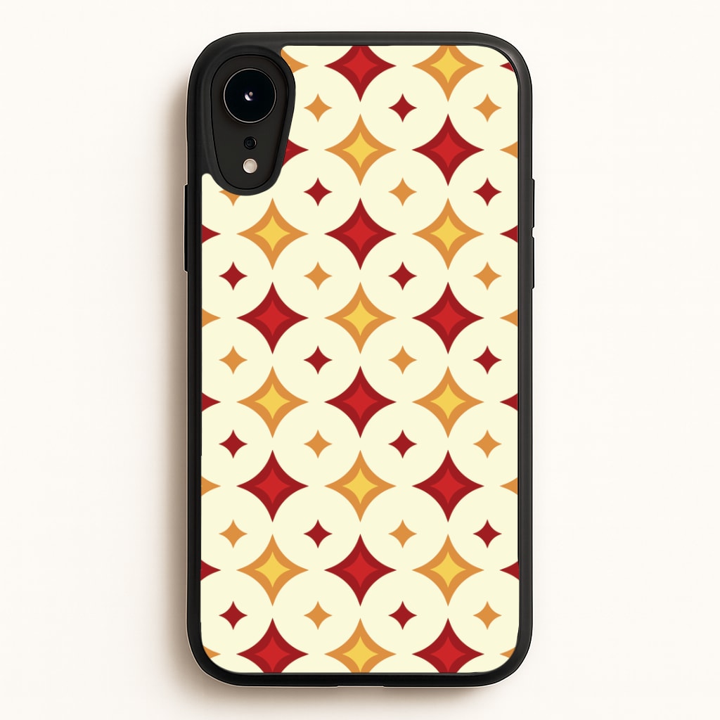 Geometric Christmas Stars Pattern iPhone XR Case