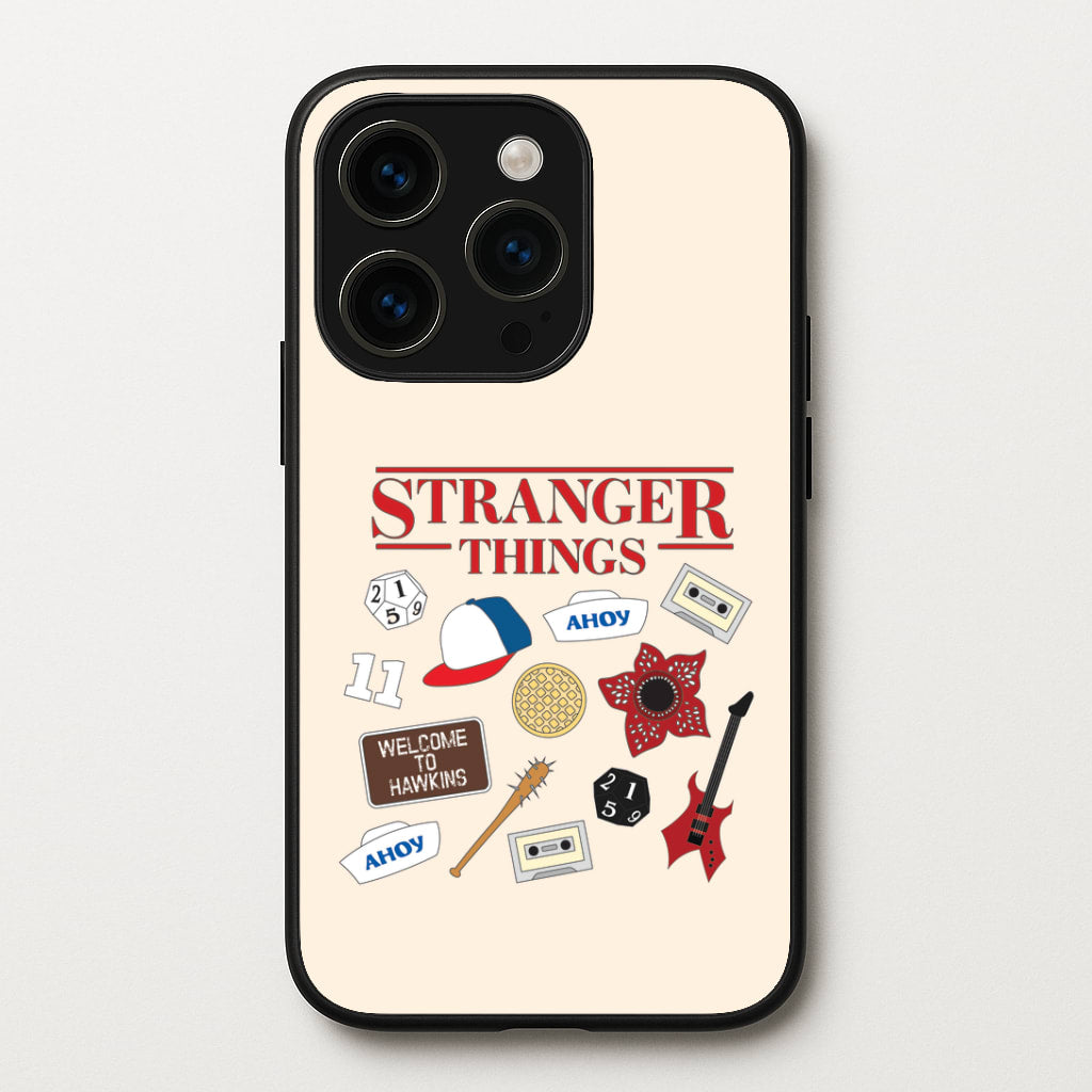 Stranger Things Cartoon Icons iPhone 14 Pro Max Case