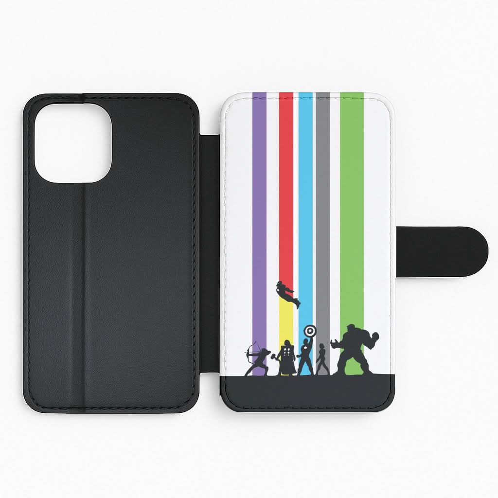 Superhero Team Silhouette Flip Phone Case