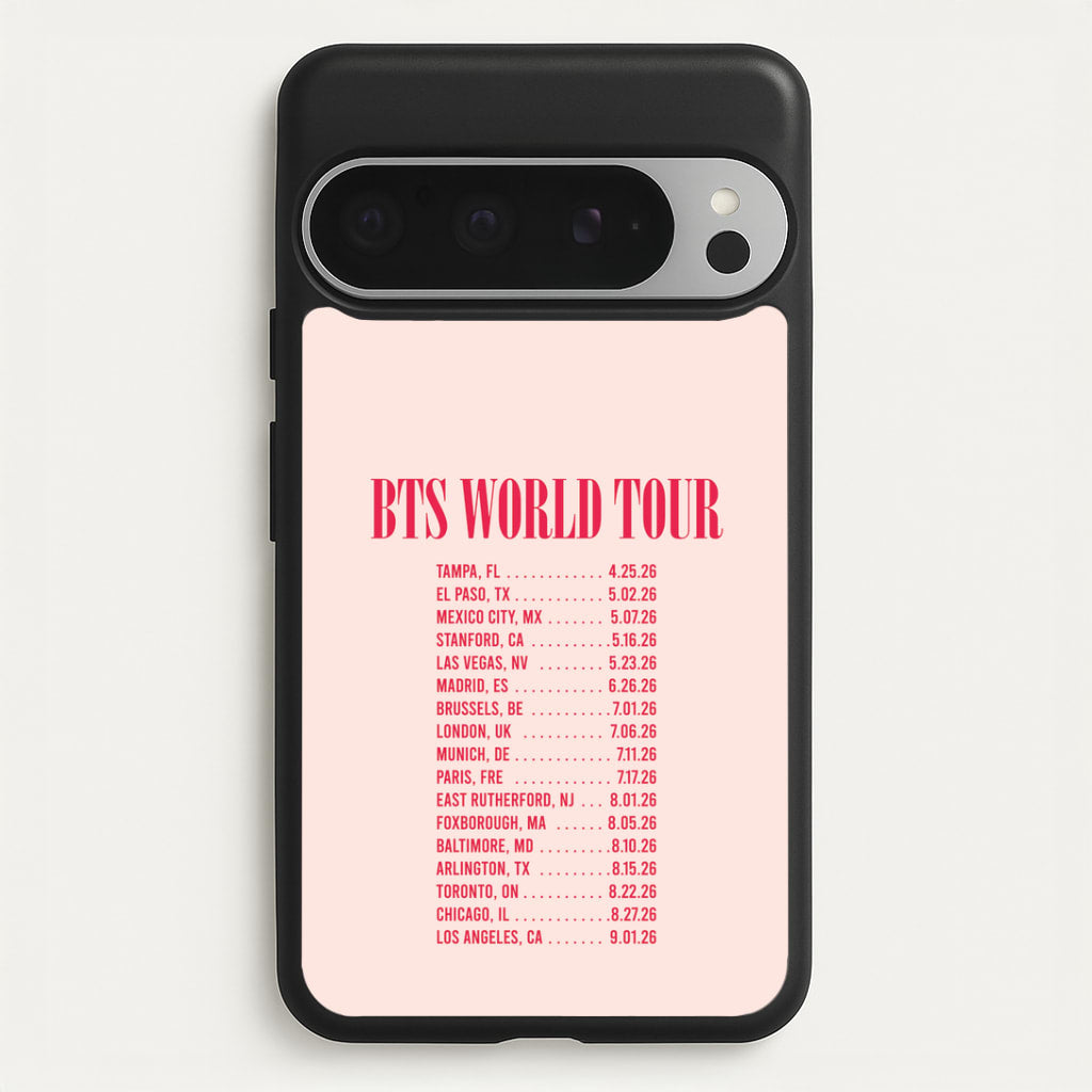 K-Pop Band World Tour List 2026 Google Pixel 9 Pro XL Case