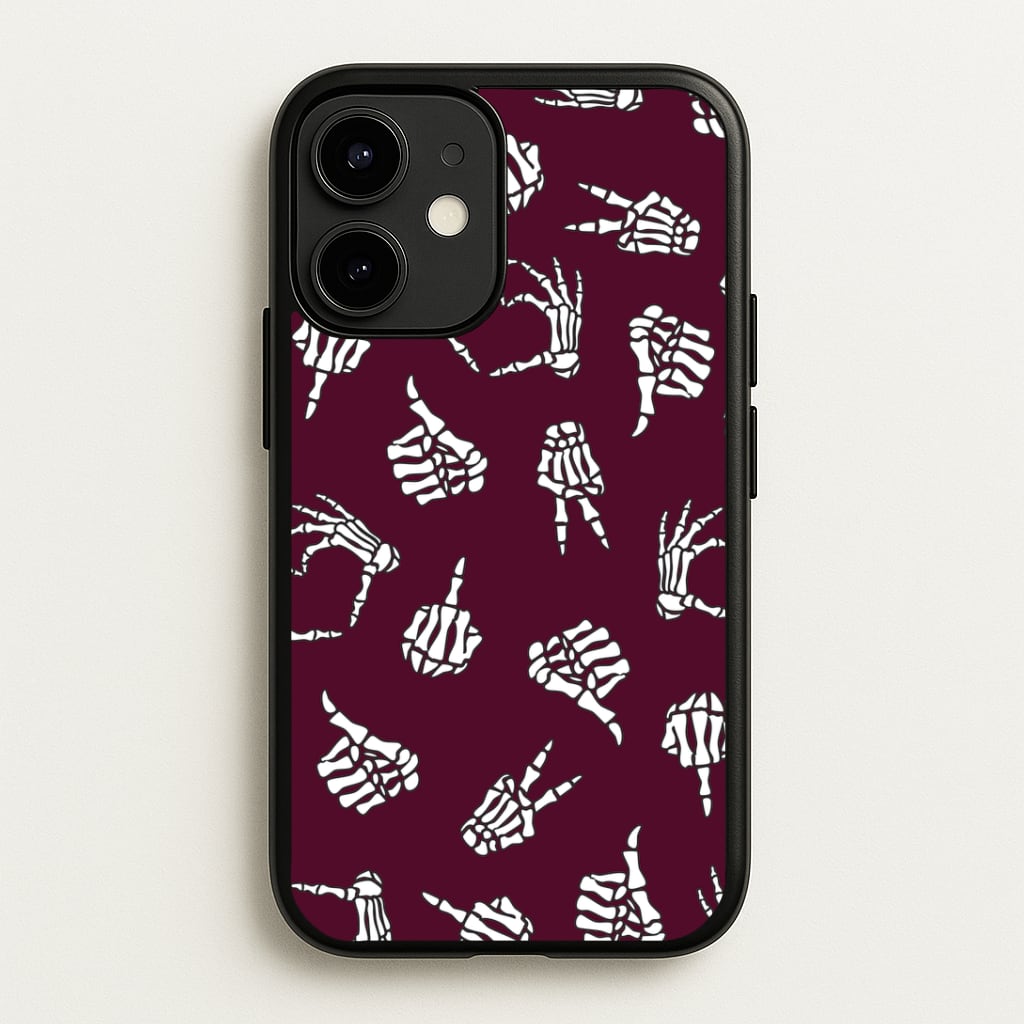 Skeleton Hands Pattern iPhone 12 Mini Case