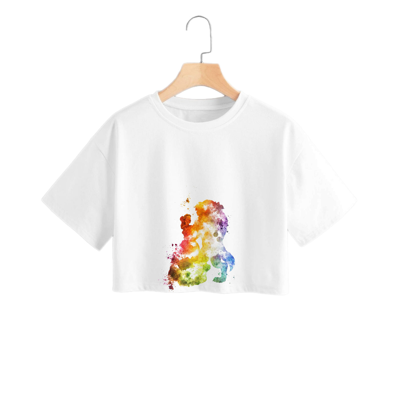Watercolour Beauty and the Beast Disney Crop Top