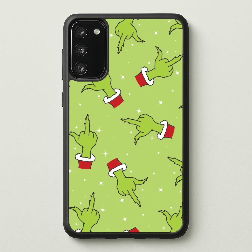 Green Middle Finger Christmas Pattern Galaxy A41 Case