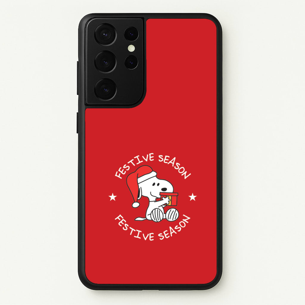 Cartoon Beagle Festive Season Galaxy S21 Ultra Case