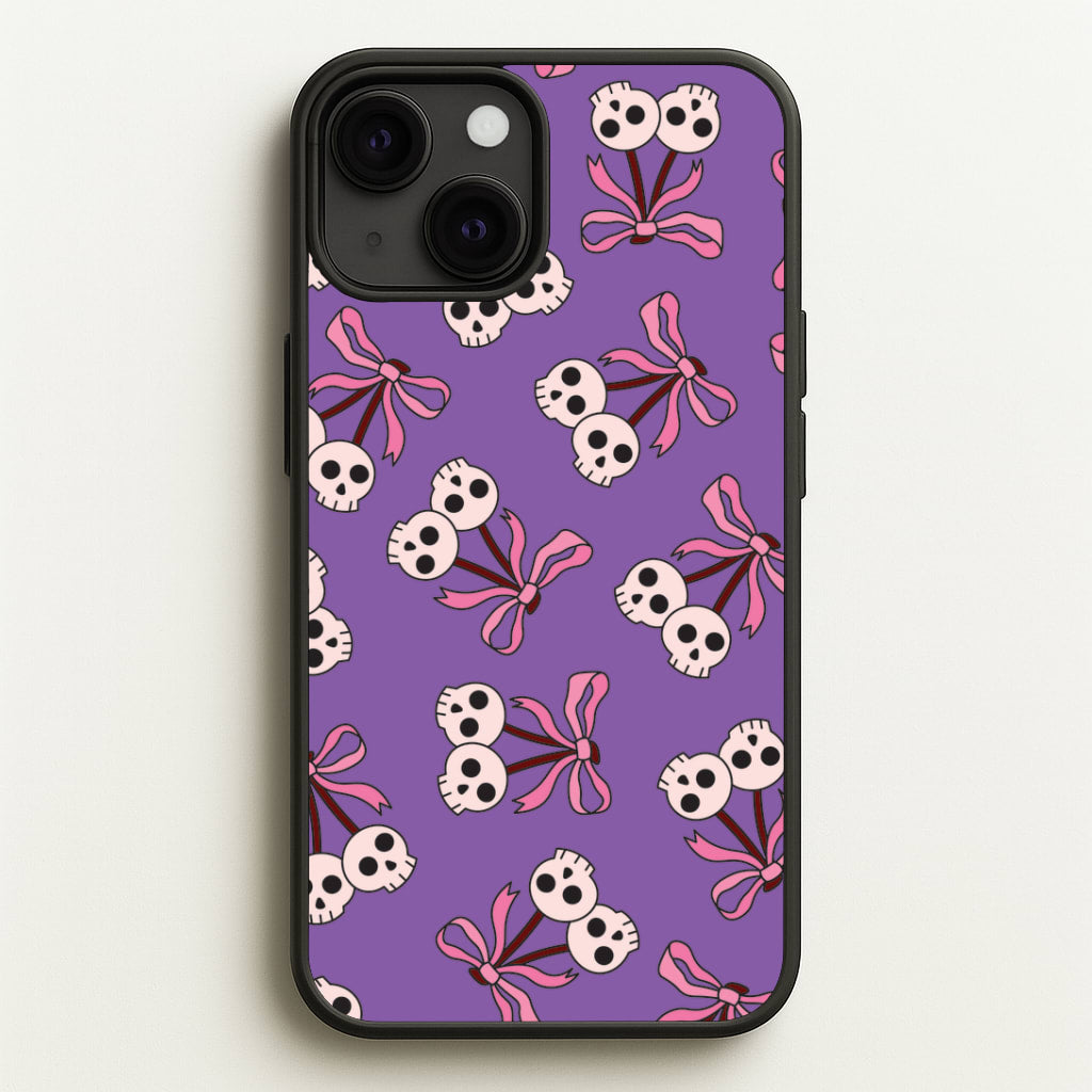 Cherry Skulls Pattern iPhone 13 Mini Case