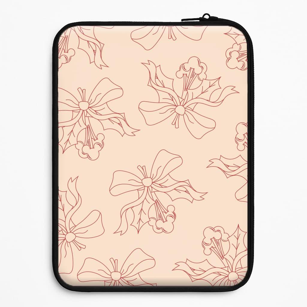 Cartoon Mouse Holly Pattern Universal Laptop Sleeve