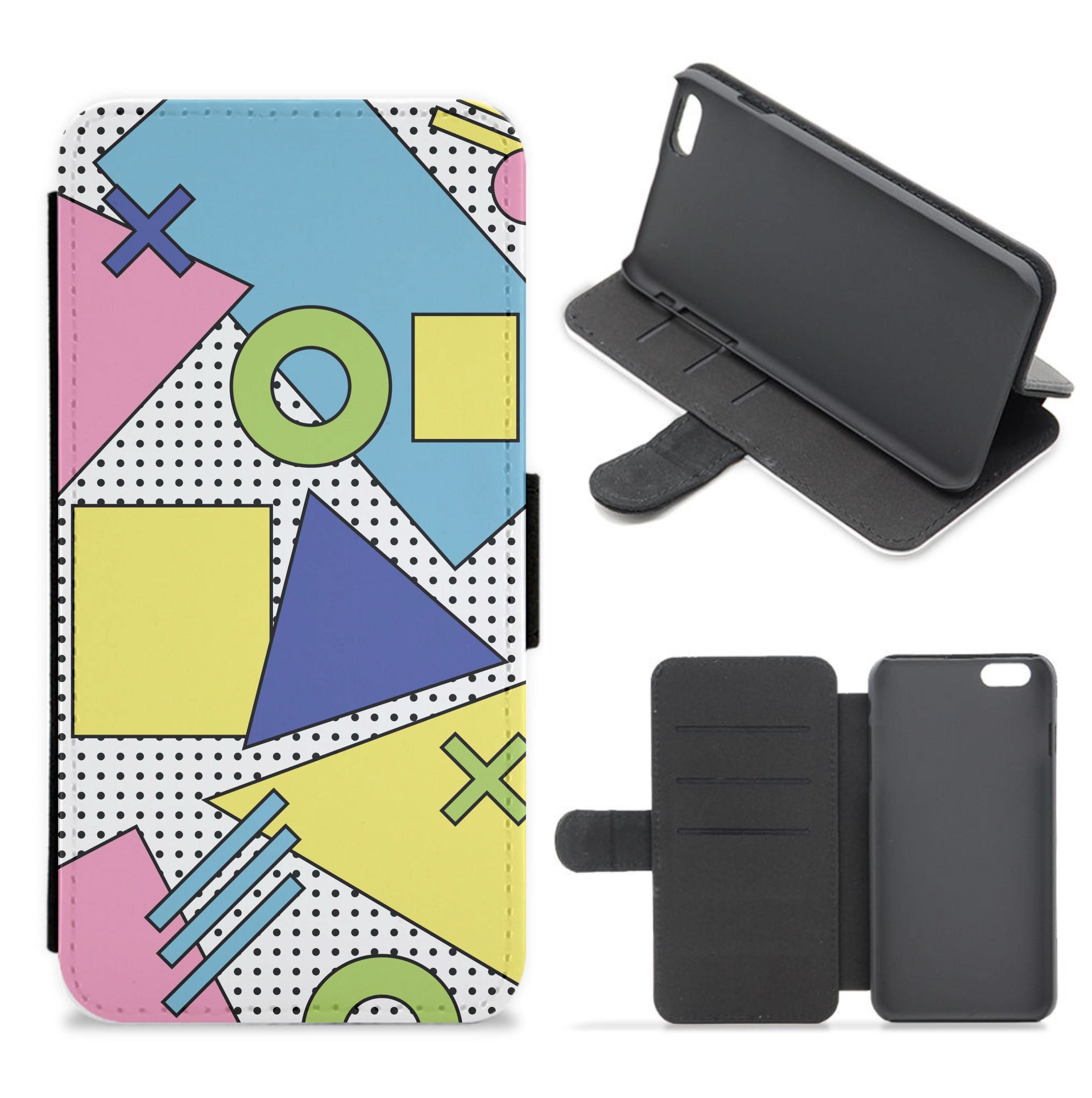 Geometric Abstract Shapes Pattern Flip / Wallet Phone Case