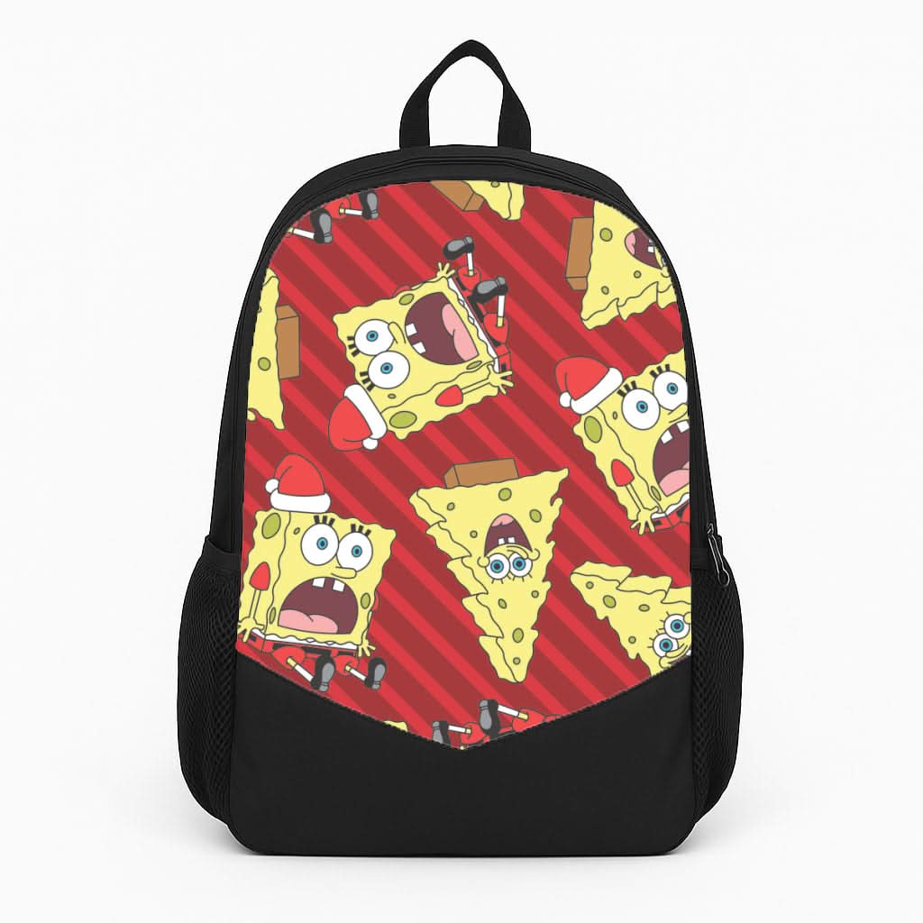 Christmas Cartoon Sponge Stripes Pattern Backpack