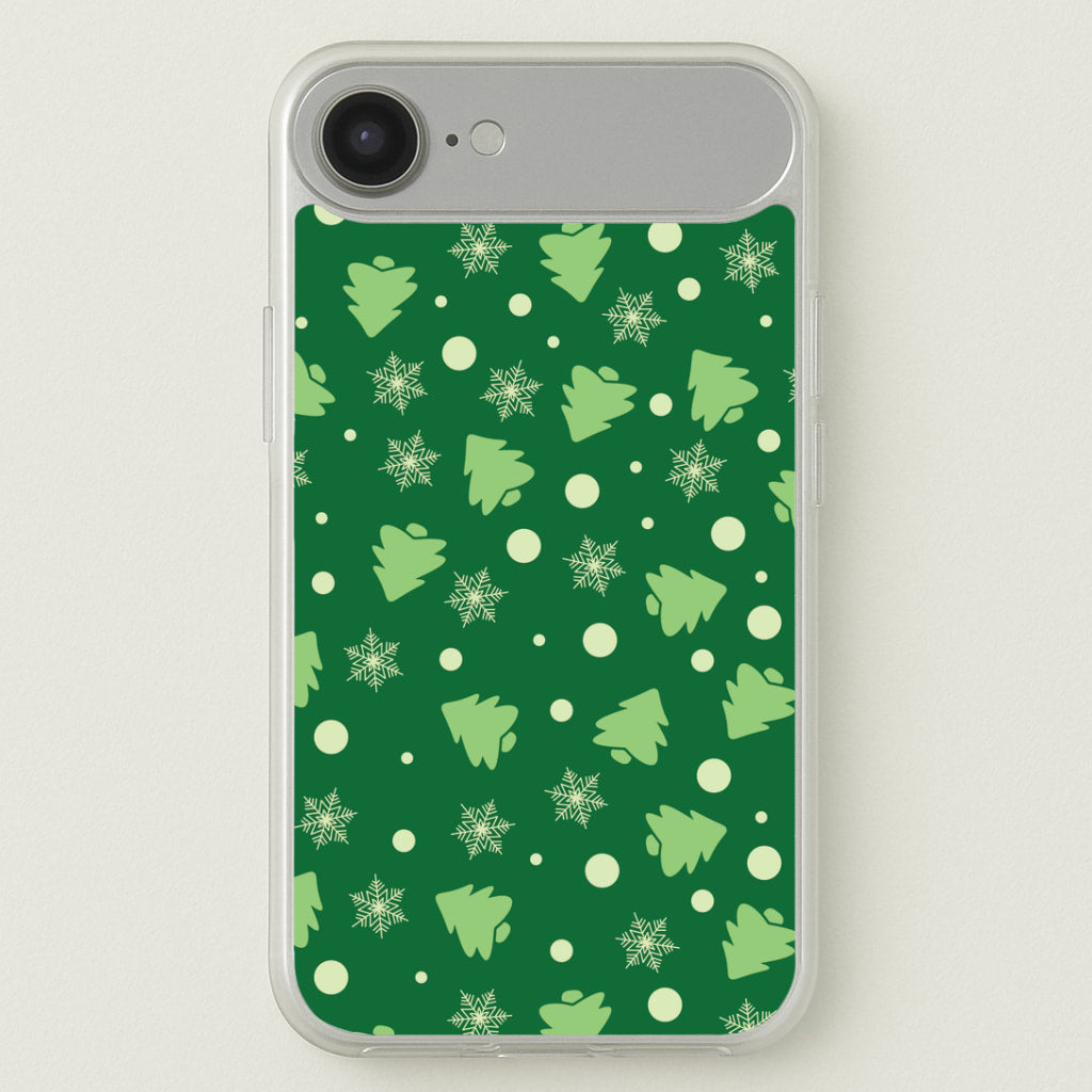 Cartoon Christmas Trees And Snowflakes Pattern iPhone 17 Air Case