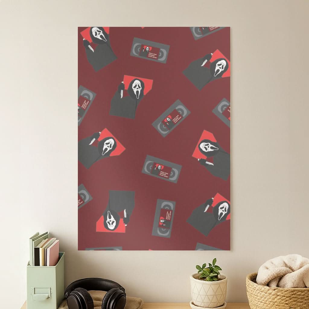 VHS & Ghostface Pattern Poster