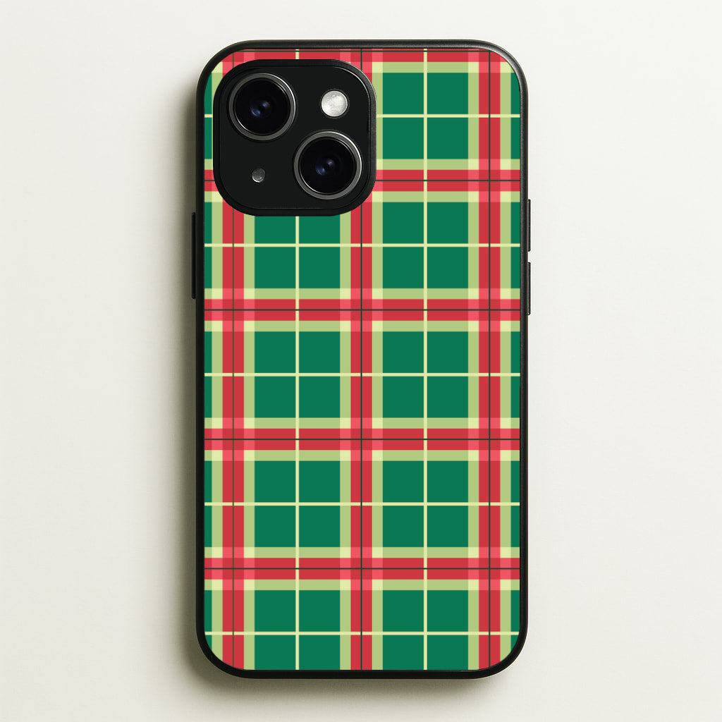 Red And Green Tartan II Christmas Pattern iPhone 14 Case