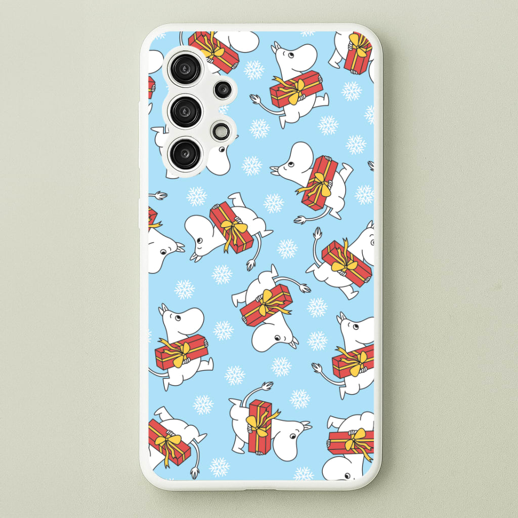 Present And Snowflakes Moom Pattern Galaxy A13 Case