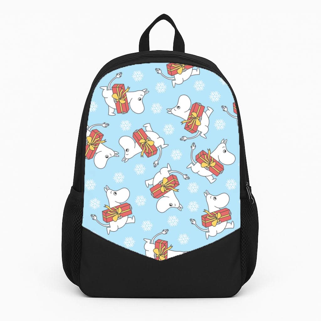 Present And Snowflakes Moom Pattern Backpack